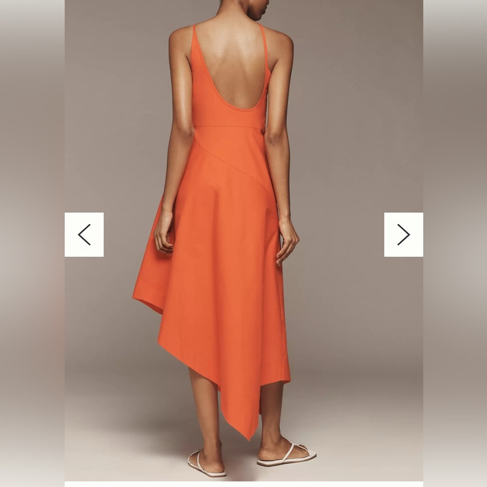 Anthropologie Yukiko Noritake Orange Floral One Shoulder Dress - Picture 3 of 9